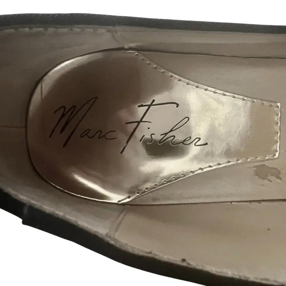 NEW Marc Fisher Hasina Olive Suede Laser Cut Espadrille Wedge Sandals Shoes